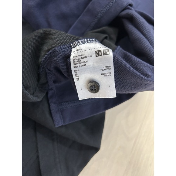 UNIQLO x ENGINEERED GARMENTS Blue Black Colorblock Cotton Blend Polo Medium - Picture 7 of 8